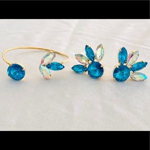 Earring and bracelet turquoise set